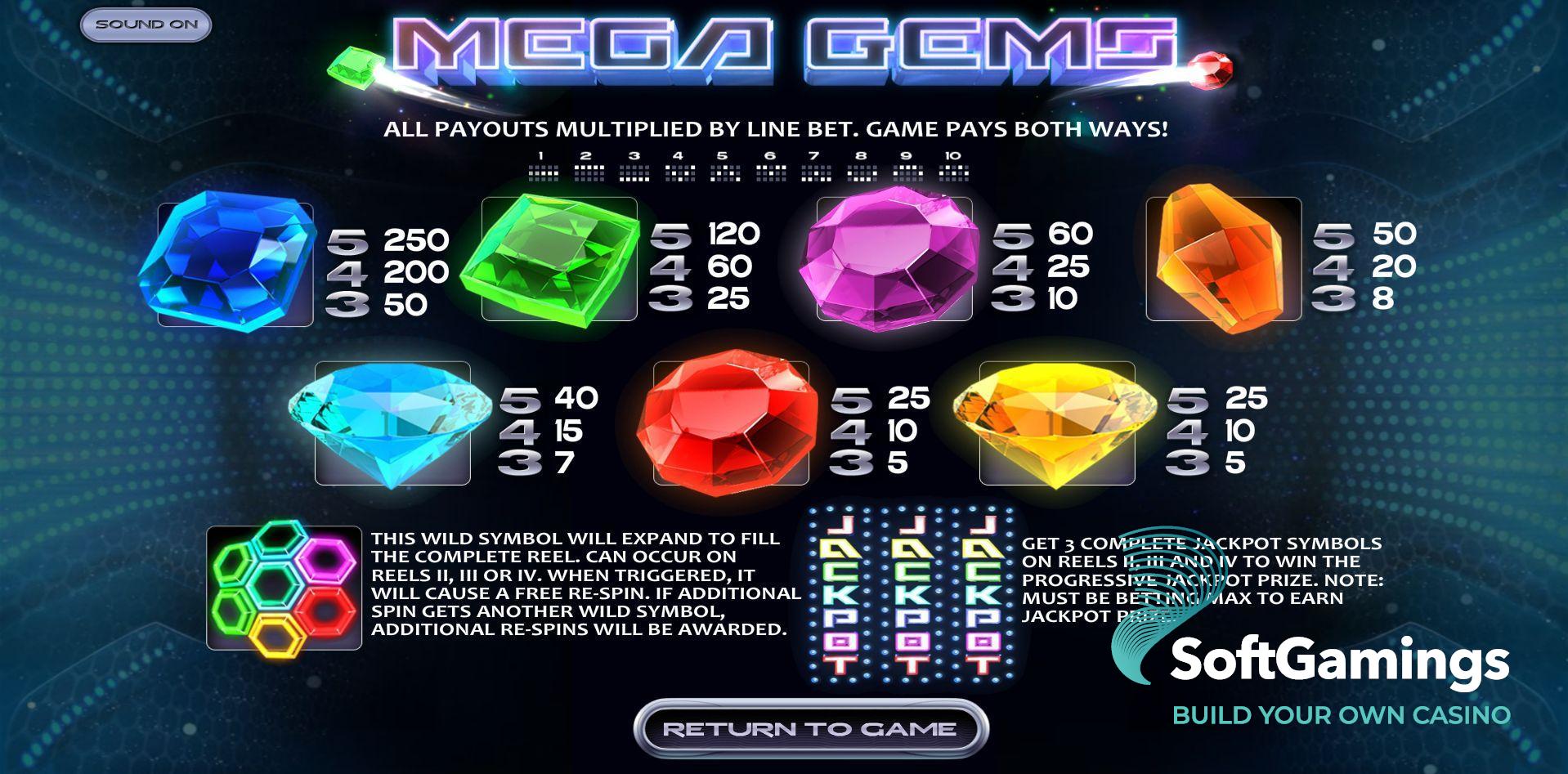 Mega Gems Betsoft Games Catalog Softgamings